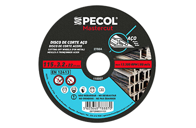 Disco Corte Aço MASTERCUT PECOL